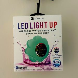 LED Light Up wireless water, resistant shower, speaker